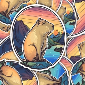 Capybara sticker Water Bottles decal Capybara gift sticker car window decal capybara sticker Capybara Sticker Vinyl Capybara decal