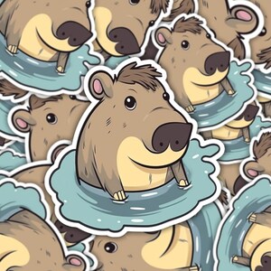Capybara sticker Laptop sticker Water Bottle decal Capybara gift sticker car window decal capybara sticker water bottles sticker