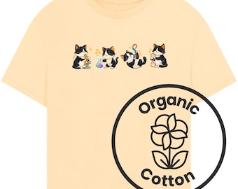 Oversized Kitten Genetics STEM Women T-shirt, Organic Cotton Biology Tee, Teacher Appreciation Gift