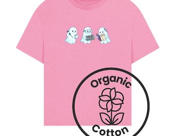Halloween Lab Ghosts Organic Cotton T-shirt, Heavyweight and Oversized  Microbiology STEM Tee