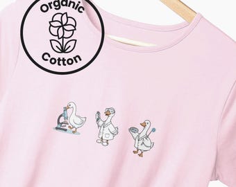 Silly Goose Microbiology T-shirt, Organic Cotton Scientists Shirt, Biology Teacher Tee, PhD Graduation Gift