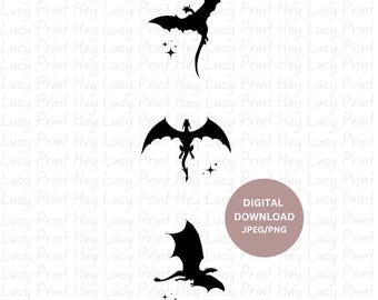 Dragon Fantasy Rider JPEG-PNG Digital Download Graphic