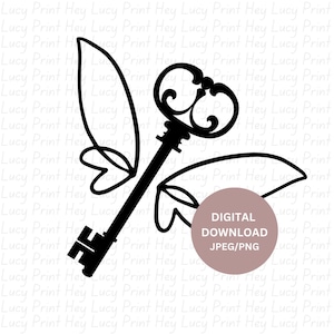 Magic Flying Key | JPEG-PNG Digital Download Graphic