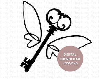 Magic Flying Key | JPEG-PNG Digital Download Graphic
