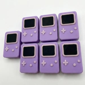 Gamer Girl Aesthetic Beads, Purple Retro Console Beads, Cute Gaming Charms for Keychains and Jewelry(1.5 mm hole)