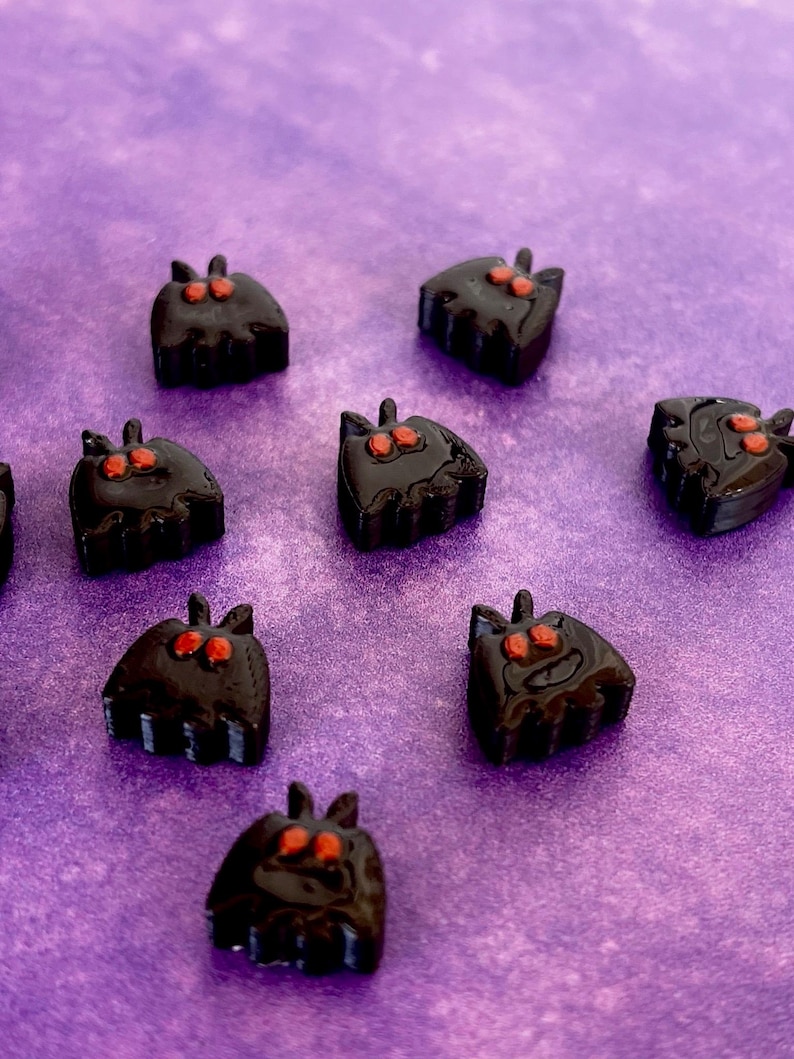 Mini Mothman Beads (1.5 mm hole), Folklore Legend Cryptid Beads, Spooky Halloween Beads, Kandi Beads, Festival Beads (1.5 mm hole) image 6