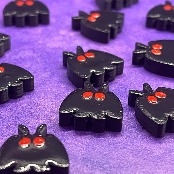 Mothman Beads (1.5 mm hole), Folklore Legend Cryptid Beads, Spooky Halloween Beads, Kandi Beads, Festival Beads, (1.5 mm hole)