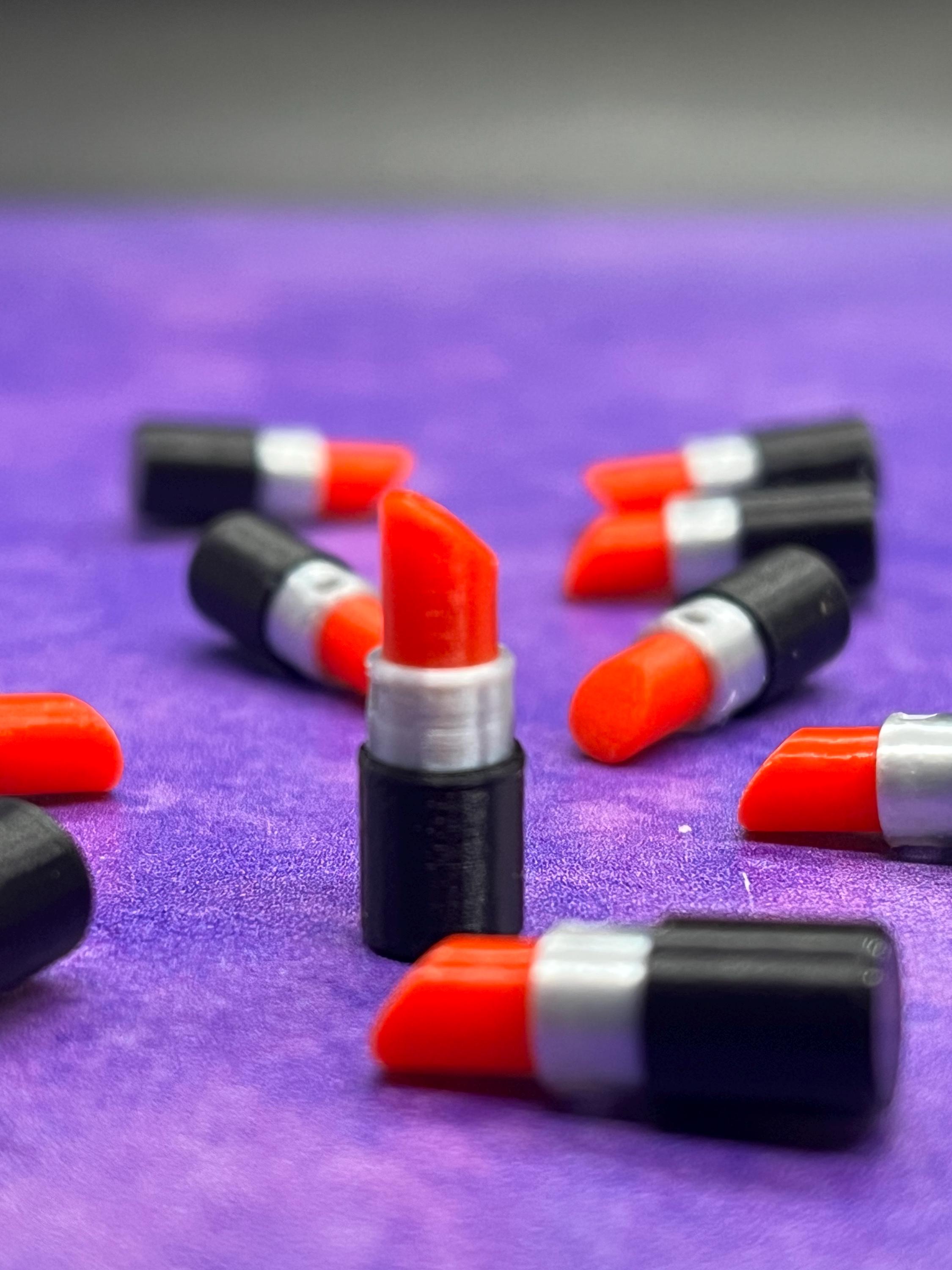 Red Lipstick Beads, Cute Miniature Makeup Girly Bead, Makeup Artist Bead & Jewelry Supplies
