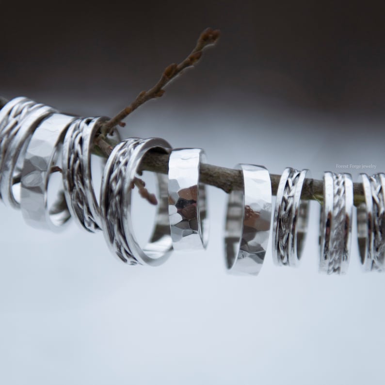 Mcc Silver Rings Minimalist Hammered Ring