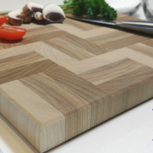 Wooden Cutting Board - Poplar Endgrain - TriColor & White - MULTIPLE PATTERNS AVAILABLE