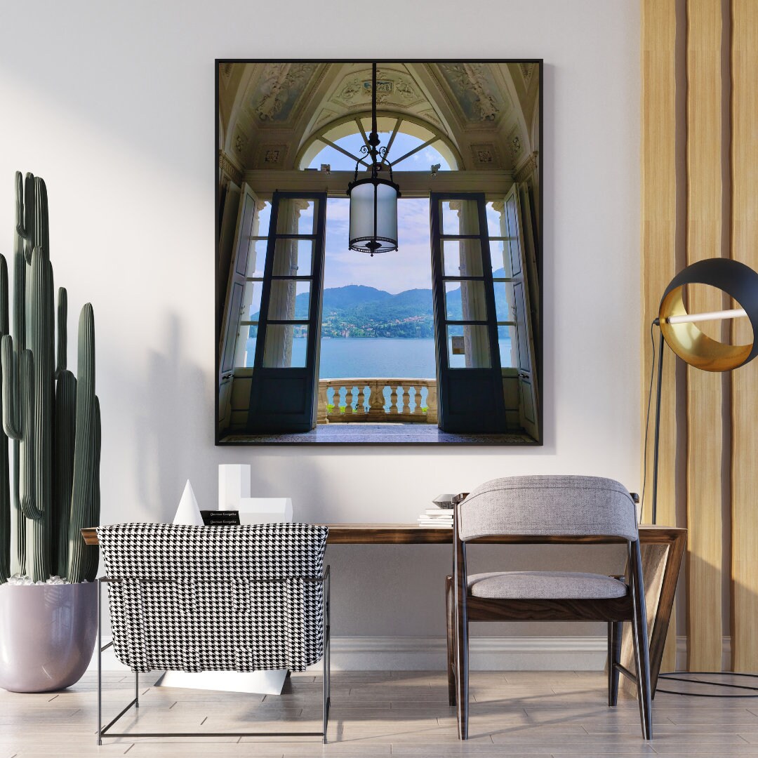 Lake Como View Photography Print: Italian Villa Wall Art (digital ...