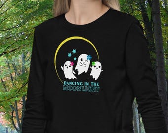 Youth Halloween Ghost T-Shirt, Long Sleeve October Tee