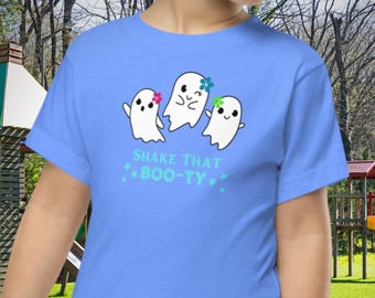Toddler Halloween T-Shirt: Cute Ghosts, 'Shake That BOO-ty' Design