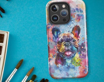 French Bulldog Watercolor Art Protective iPhone Case