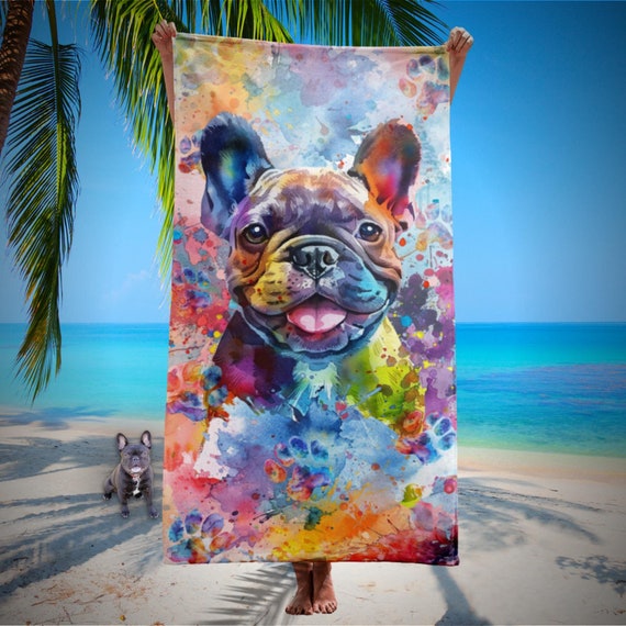 French Bulldog Beach Towel - Watercolor French Bulldog Beach Towel - Watercolor