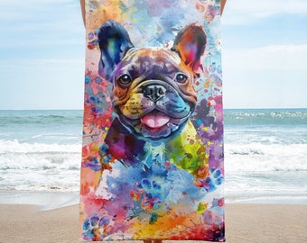 French Bulldog Beach Towel - Watercolor French Bulldog Beach Towel - Watercolor