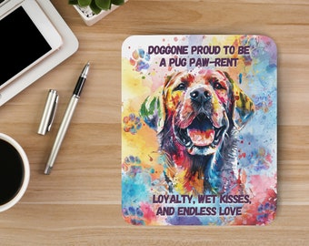 Labrador Love Watercolor Mouse Pad, Artwork in Portrait Orientation, Fun and Quirky Dog Artwork