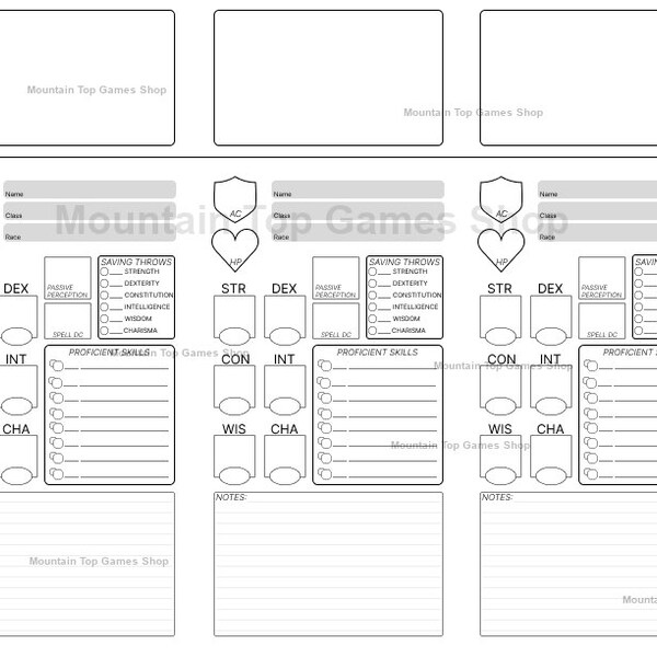 Dnd Dm Player Tracker Etsy