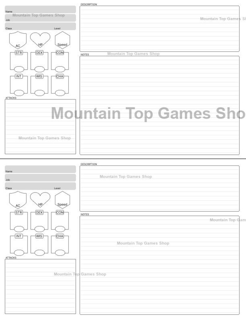 Dnd 5e NPC Card DM Resource - Etsy