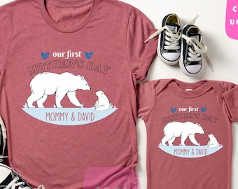 Our First Mother's Day Mommy and Me Outfits, Matching Mama Bear Shirt, Mommy and Me Shirts, Mothers Day Gift, Mom Daughter Son Shirts