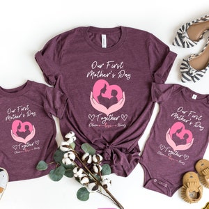 Our 1st Mother's Day Shirt, Mommy And Baby Outfit, Mothers Day Gift, Mommy And Me Matching Shirt, Baby Girl T-Shirt, New Mom Shirt