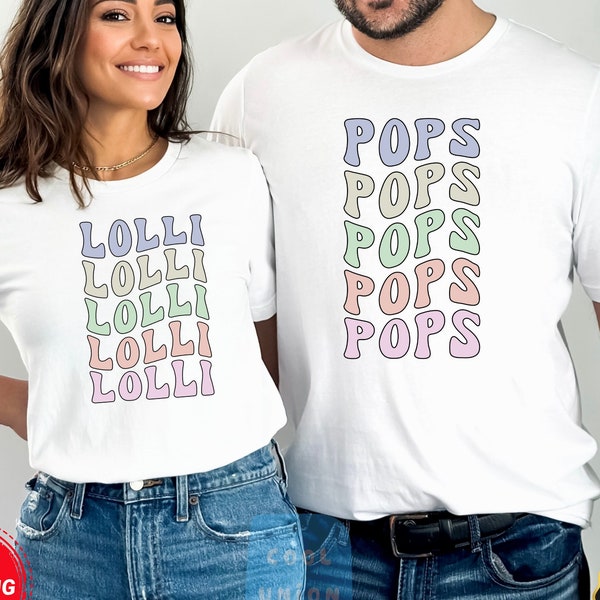 Lolli And Pops Shirt, New Grandma Grandpa To Be Gift, Pregnancy Announcement Shirts, Mothers Day Fathers Day, Retro Lolli and Pops Shirt