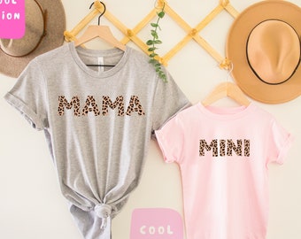 Mama and Mini Matching Shirts, Mama and Mini Leopard Shirt, Mommy and Me Matching Shirts, Leopard Mama Shirt, Mother's Day Gift