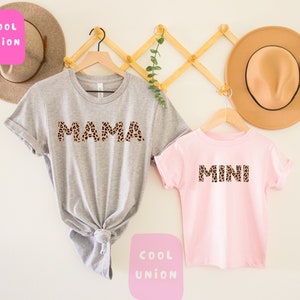 Mama and Mini Matching Shirts, Mama and Mini Leopard Shirt, Mommy and Me Matching Shirts, Leopard Mama Shirt, Mother's Day Gift image 1