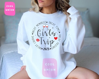 2023 Girls Trip Sweatshirts, Cheaper Than Therapy, Girls Trip 2023 Sweatshirt, Girls Vacation Sweatshirts, Girls Weekend Trip Sweatshirt