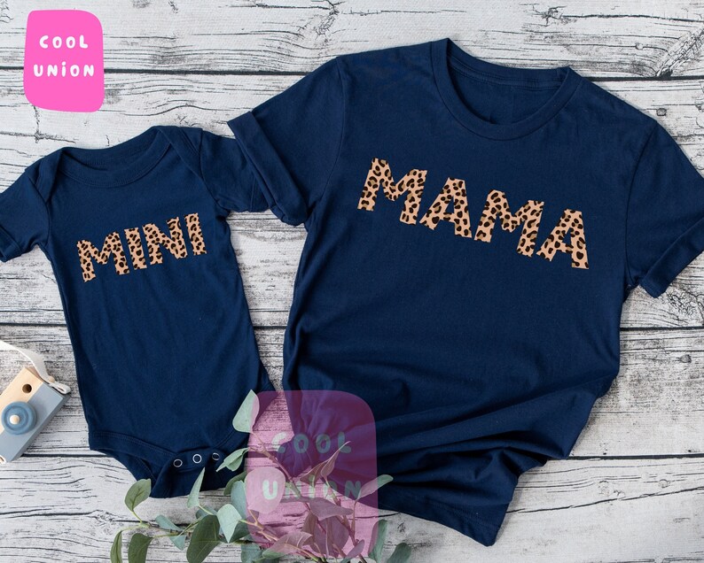 Mama and Mini Matching Shirts, Mama and Mini Leopard Shirt, Mommy and Me Matching Shirts, Leopard Mama Shirt, Mother's Day Gift image 2