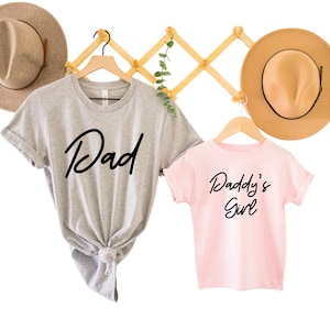 Dad Daddy&#39;s Girl Matching Set, Dad Shirt,Gift One Piece, Baby Shower Gift, New Dad Gift Idea,Baby and Dad,Newborn, Baby Shower Gift