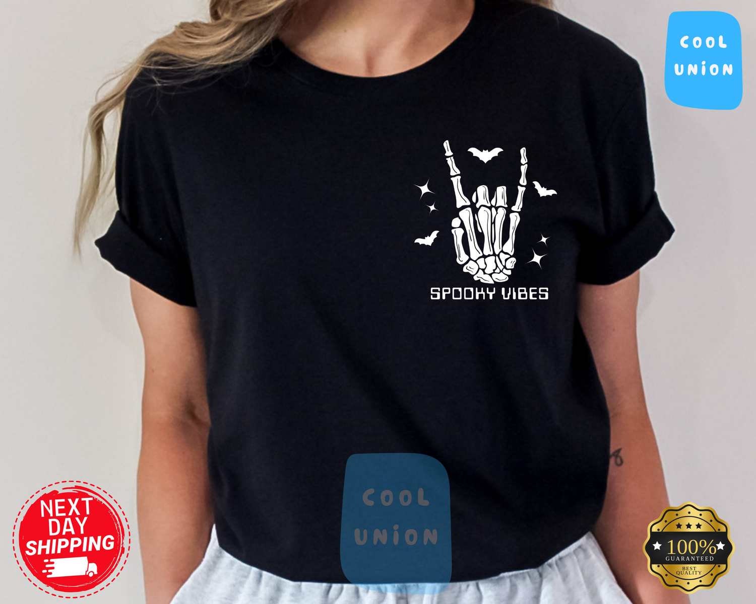 Discover Spooky Vibes Shirt, Skeleton Hands Shirt, Womens Halloween Shirt, Funny Halloween Outfit, Skull Hoodie, Spooky Season Hoodie