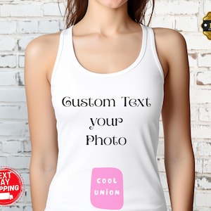 Custom Tank Top, Custom Logo Tank Top, Your Design Here , Woman  Tank Tops, Custom Text your Photo , Personalized Racerback , Tank Top