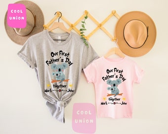 Our First Fathers Day Custom Shirt, Father and Baby Matching Shirt, Koala Matching, New Dad Shirt, Father And Daughter, Father And Son