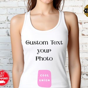Custom Tank Top, Custom Logo Tank Top, Your Design Here , Woman  Tank Tops, Custom Text your Photo , Personalized Racerback , Tank Top