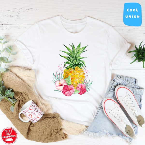 Pineapple Flower Shirt, Pineapple Shirt , Beach Party Tee