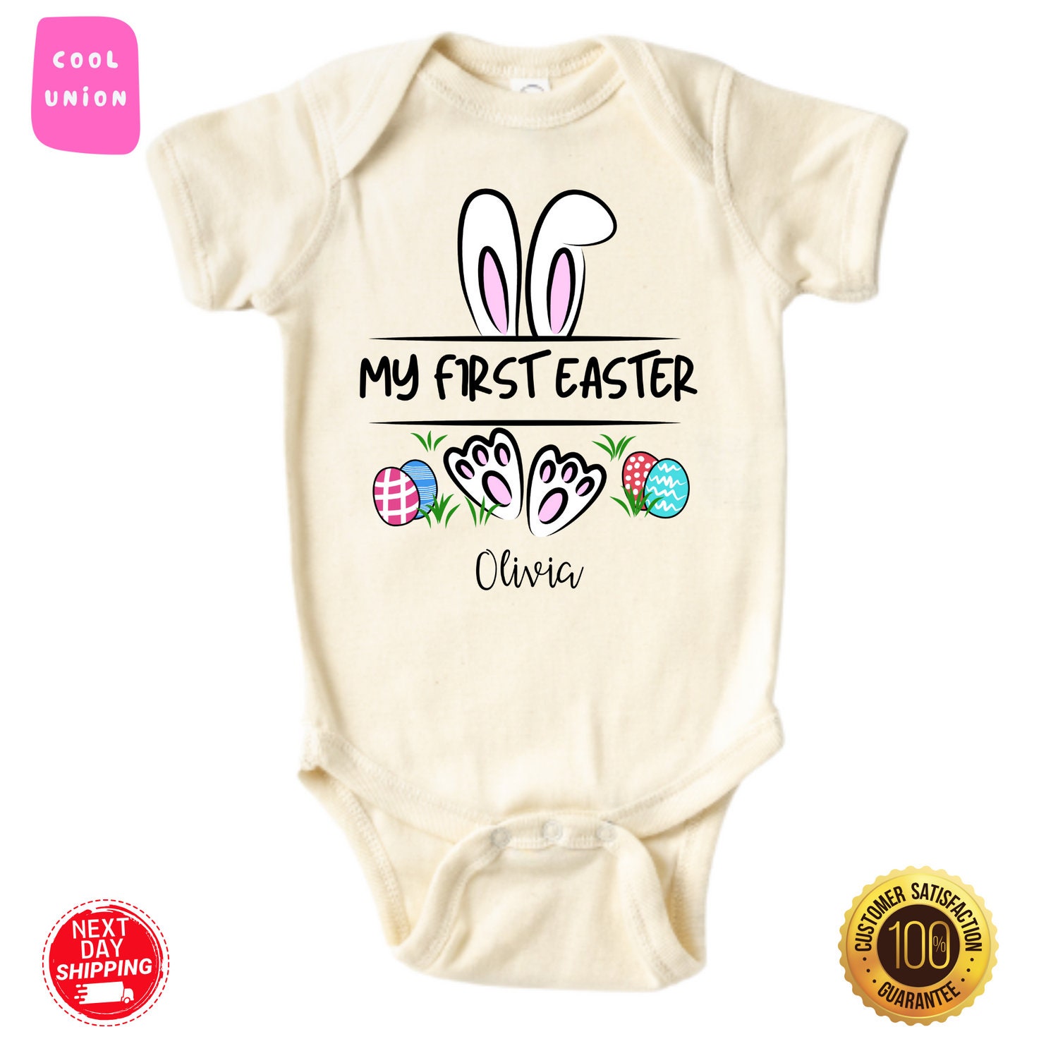 Baby s First Easter Natural Onesie Easter Bunny Onesie my First Easter Onesie Cute Spring Bodysuit Etsy UK