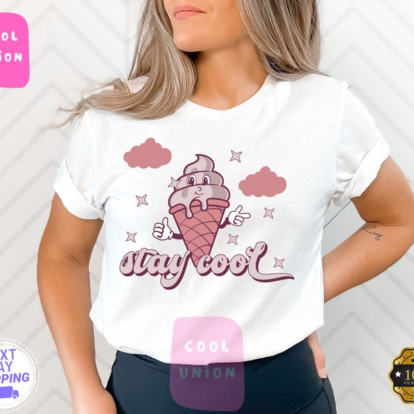 Stay Cool Shirt, Summer Vibes T-shirt, Funny Ice Cream Shirt, Summer Shirt Women, Summer Vibes T-shirt, Stay Cool Ice Cream Shirt