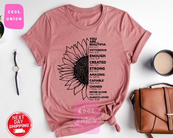 You Are Enough Jesus Lovers T-Shirt, You Are Beautiful Outfit, Trendy Bible Verse Shirt, Motivational Bible Saying Shirt, Cute Christian Tee