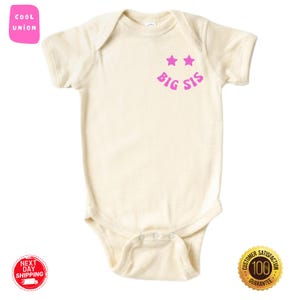 Retro Big Sis Baby Bodysuit: Natural Big Sister Gift