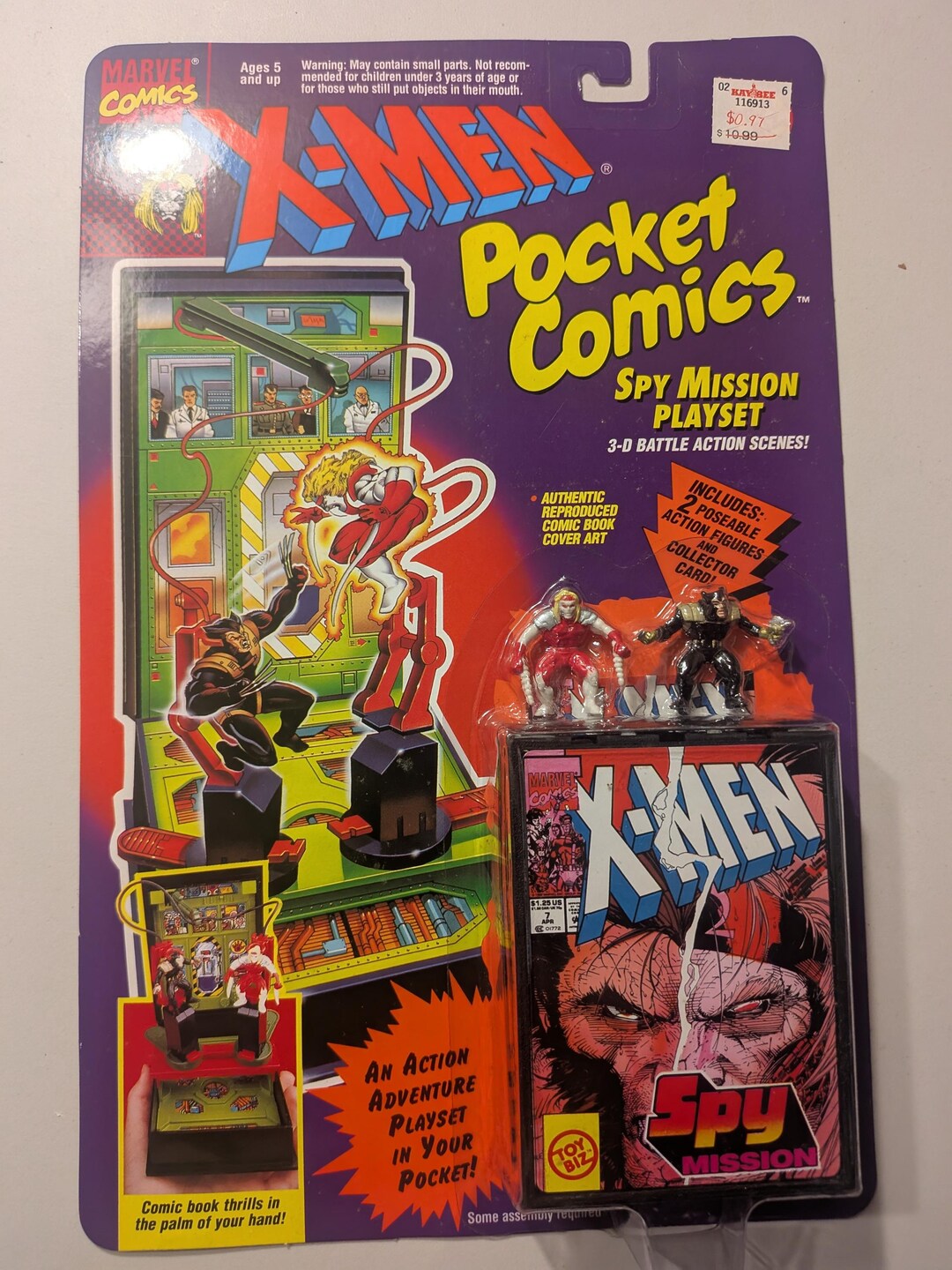 MOC X-men Pocket Comics Spy Mission Playset With 3-D Battle Action