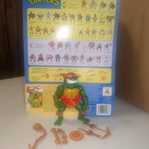 1991 Storage Shell Raphael TMNT action figure loose - complete with weapons -excellent condition - vintage playmates TMNT toy