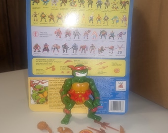 1991 Storage Shell Raphael TMNT action figure loose - complete with weapons -excellent condition - vintage playmates TMNT toy