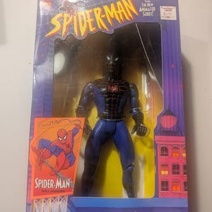 NIB Spiderman Wall Hanging action figure Spiderman toy biz 10 inch vintage toy