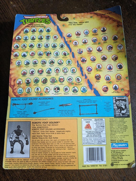 Teenage Mutant Ninja Turtles 1994 Playmates Robotic Foot Soldier W