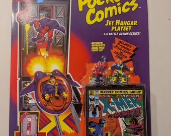 MOC X-men Pocket Comics Jet Hangar Playset With 3-D Battle Action