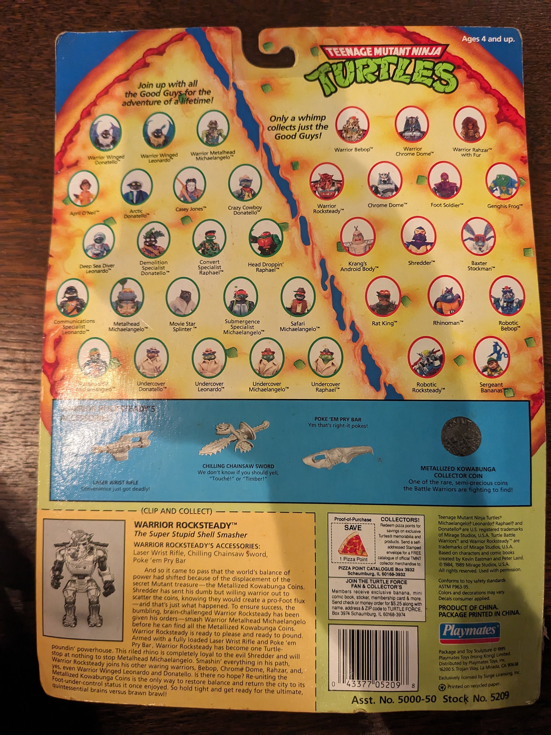 Rare Teenage Mutant Ninja Turtles 1995 Playmates Warrior