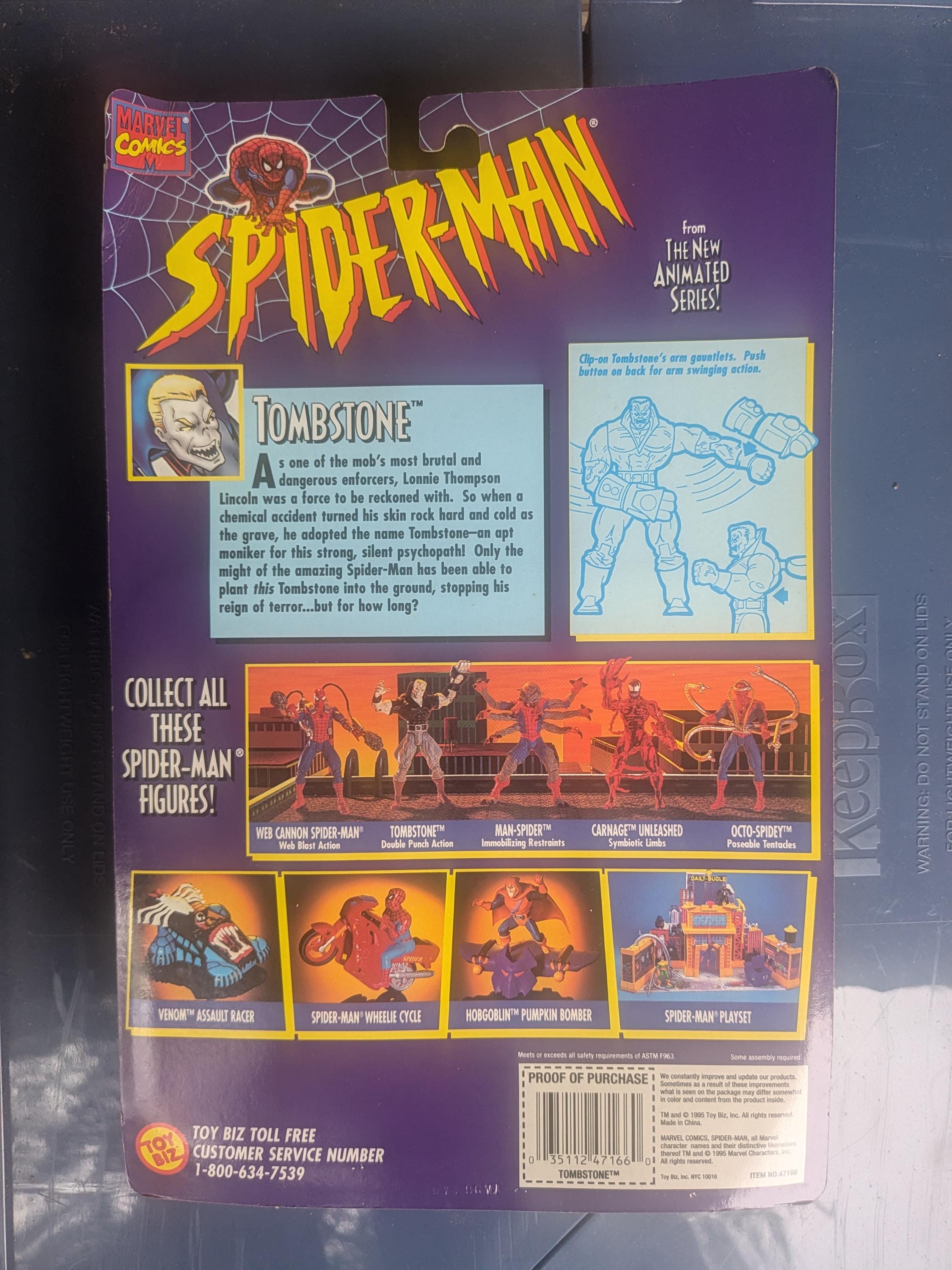 Vintage 1995 Toy Biz Spiderman the Animated Series Tombstone