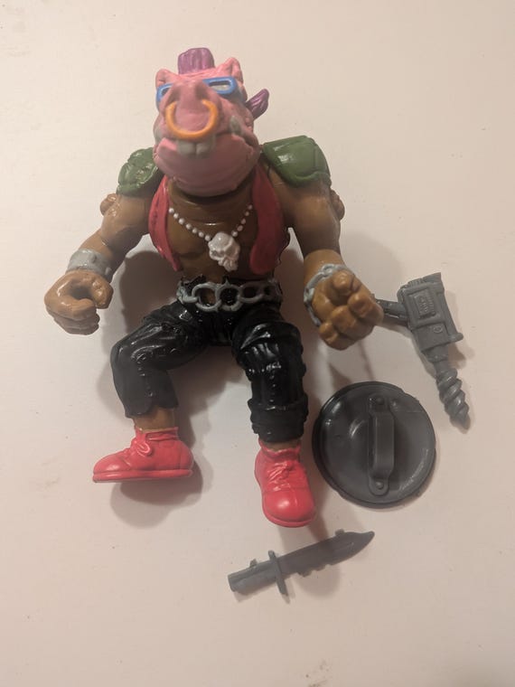 1988 Bebop Teenage Mutant Ninja Turtle action figure loose complete with  weapons -excellent condition vintage playmates TMNT toy