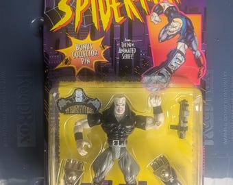 Vintage 1995 Toy Biz Spiderman the animated series Tombstone Action Figure NIB MOC